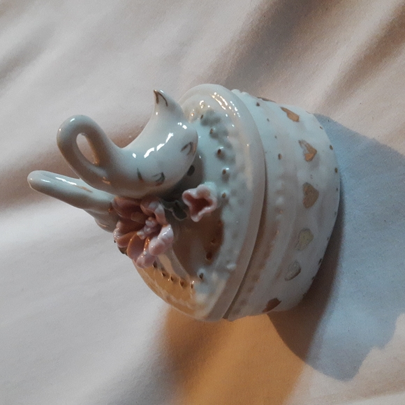 Swan Birds Floral Heart Trinket Box Vintage - Picture 3 of 13